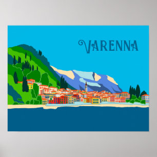Varenna Lago Como Italien Vintage Poster