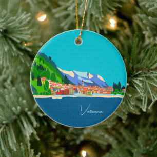 Varenna Lake Como Italien Illustration Reise Keramik Ornament