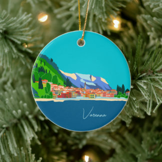 Varenna Lake Como Italien Illustration Reise Keramik Ornament