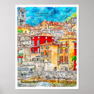 Varenna Lake Como Italien Vintage Poster