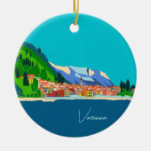 Varenna Lake Como Italy Illustration Travel Keramik Ornament (Vorne)