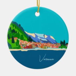 Varenna Lake Como Italy Illustration Travel Keramik Ornament