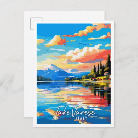 Varese Italien Vintage Illustration Postkarte (Vorne/Hinten)