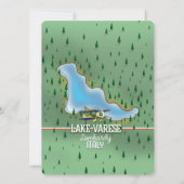 Varese-See, Lombardei, kuratives Reiseplakat (Rückseite)