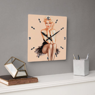 Varga Girl Cover Kunst, Dichtung und Musik Quadratische Wanduhr