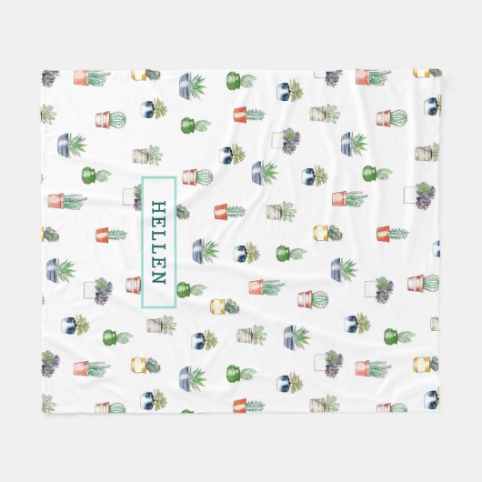 Variabilität des Kaktusmusters Fleecedecke (Vorderseite (Horizontal))