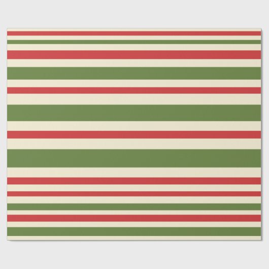Variable Streifen Weihnachtsmuster Rote Grüne Crem Geschenkpapier (Flach)