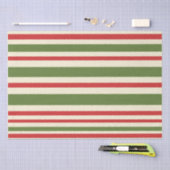 Variable Streifen Weihnachtsmuster Rote Grüne Crem Seidenpapier (Handwerk)