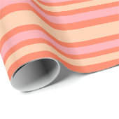 Variabler Streifen Retro Modernes Muster rosa Oran Geschenkpapier (Rolleneckpunkt)