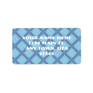 Variation Blue Kariert Adressaufkleber