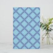 Variation Blue Kariert Craft Paper Briefpapier (Stehend Vorderseite)