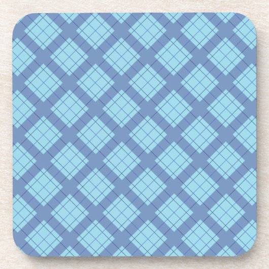 Variation Blue Kariert Getränkeuntersetzer (Vorderseite)