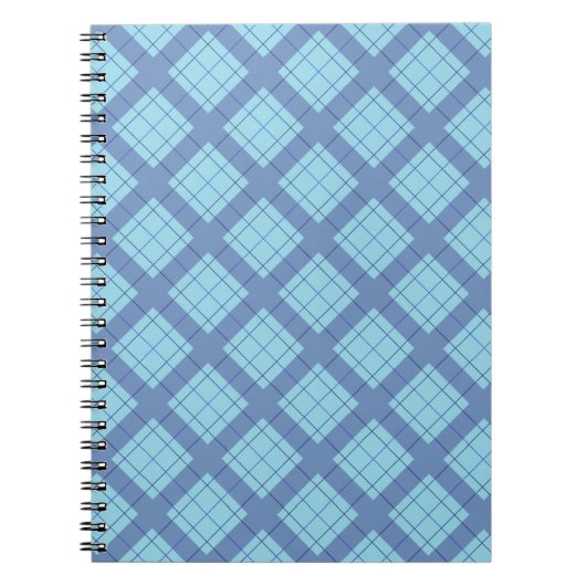 Variation Blue Kariert Notizblock (Vorderseite)