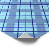 Variation Blue Kariert Poster (Ecke)