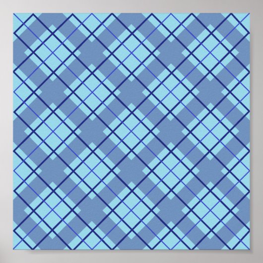 Variation Blue Kariert Poster (Vorne)