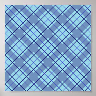 Variation Blue Kariert Poster