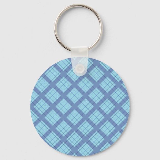 Variation Blue Kariert Schlüsselanhänger (Vorderseite)