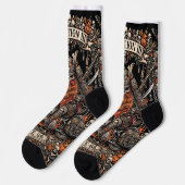 Variation III Route 66,Samurai-Kürbis-Bart-Biker Socken (Linkes Detail)