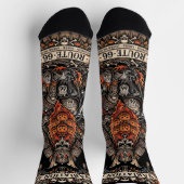 Variation III Route 66,Samurai-Kürbis-Bart-Biker Socken (Oben)
