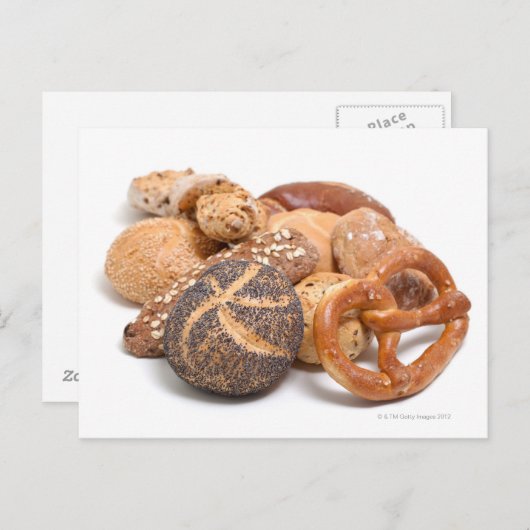 Variation von Backwaren Postkarte (Vorne/Hinten)