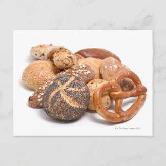 Variation von Backwaren Postkarte