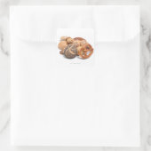 Variation von Backwaren Quadratischer Aufkleber (Tasche)
