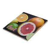 Variation von Zitrusorange, Limon, Mandarin, Fliese (Seite)