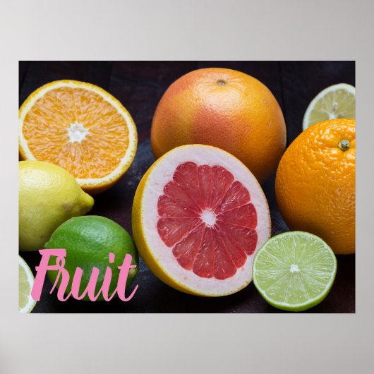 Variation von Zitrusorange, Limon, Mandarin, Poster (Vorne)