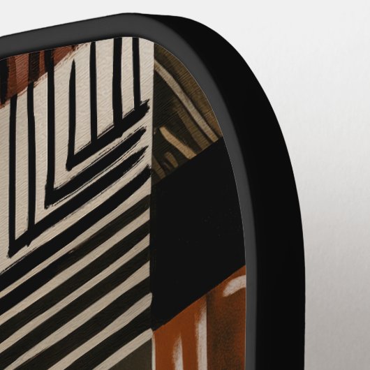 Variationen afrikanischer Motive in Erdtönen Pickleball Schläger (Linke Seite)