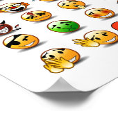 Variationen eines Gesichtsemoticons Poster (Ecke)