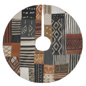 Variations of African motifs in earth tones Polyester Weihnachtsbaumdecke (Vorderseite)