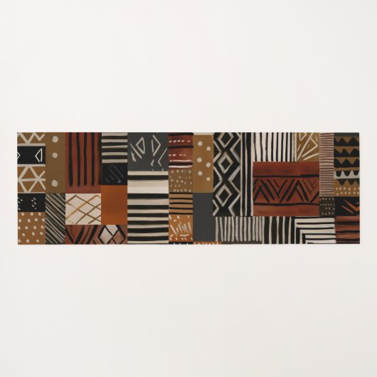 Variations of African motifs in earth tones Yogamatte (Rückseite (Horizontal))