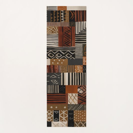 Variations of African motifs in earth tones Yogamatte (Vorderseite)