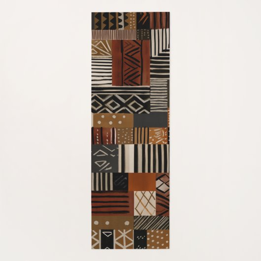 Variations of African motifs in earth tones Yogamatte (Rückseite)
