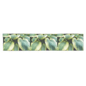 Variegated Hosta Leaves Floral Kurzer Tischläufer (Horizontal)