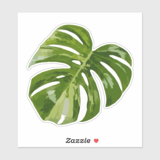 Variegated Monstera Sticker – Clear Cut Leaf (Blatt)