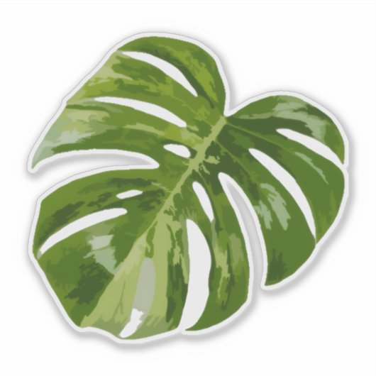 Variegated Monstera Sticker – Clear Cut Leaf (Vorderseite)