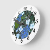 Variegierte Blue Hydrangea Wall Clock Runde Wanduhr (Winkel)