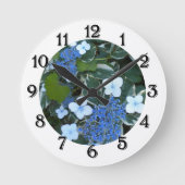 Variegierte Blue Hydrangea Wall Clock Runde Wanduhr (Vorderseite)
