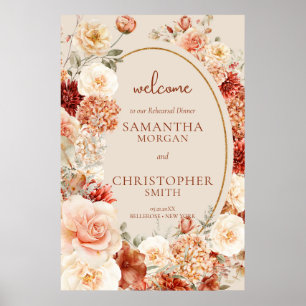 Variegierte Herbstblumenrost Begrüßung Probe Poster