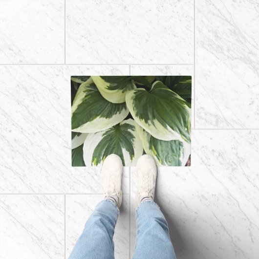 Variegierte Hosta Pflanze Floral Fußmatte (Indoor)