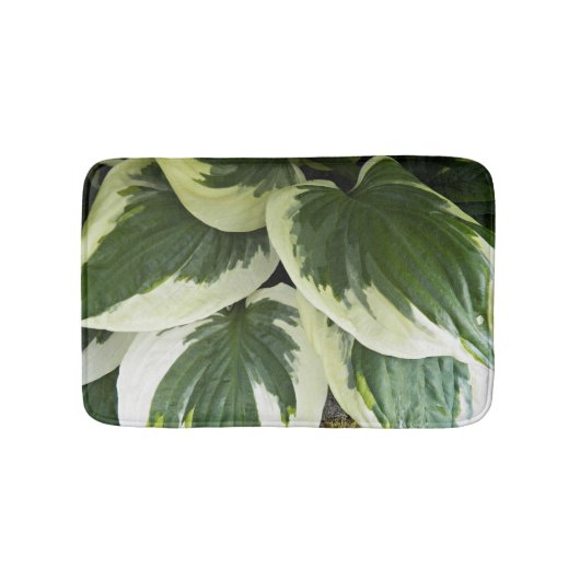 Variegierte Hosta Pflanze Medium Floral Badematte (Vorderseite)