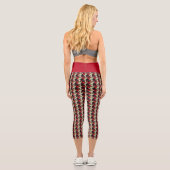 Variegiertes Poinsettia-Muster Capri Leggings (Rückseite)