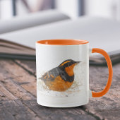 Varieté Thrush Songbird am Snowy Winter Day Tasse