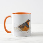 Varieté Thrush Songbird am Snowy Winter Day Tasse (Links)
