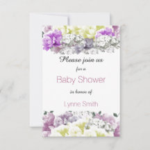 Variety Floral Bouquet Baby Dusche Einladung