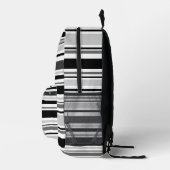 Variierte Schwarz-weiße graue Streifen Bedruckter Rucksack (Rechts)