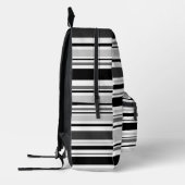 Variierte Schwarz-weiße graue Streifen Bedruckter Rucksack (Links)