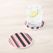 Variierte Streifen/rosa Schwarz Sandstein Untersetzer (Seite)