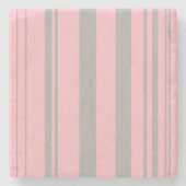 Variierte Streifen/Rosa und Grau Steinuntersetzer (Vorderseite)